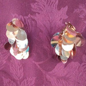 Gold Sequin Half Hoop Earrings